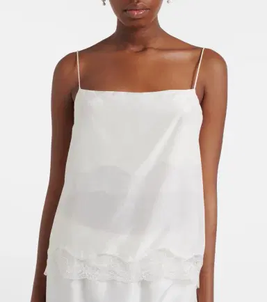 Dorothee Schumacher Playful Volumes lace-trimmed silk top | Thumbnail 4