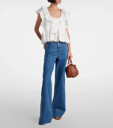 Dorothee Schumacher Slees embroidered ruffled cotton top | Thumbnail 3