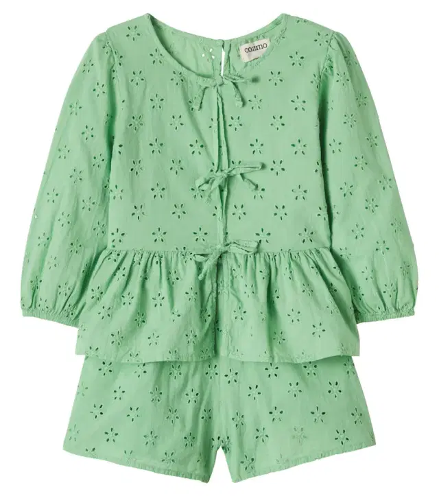 Cozmo Alma broderie anglaise top and shorts set
