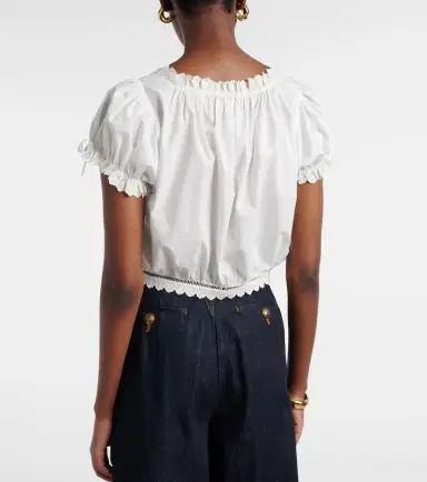 DÔEN Dôen Nera embroidered cotton top | Thumbnail 4
