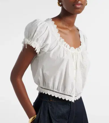 DÔEN Dôen Nera embroidered cotton top | Thumbnail 5