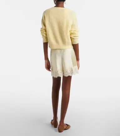 DÔEN Dôen Giulietta lace-trimmed silk miniskirt | Thumbnail 3