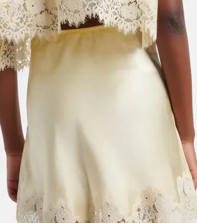 DÔEN Dôen Giulietta lace-trimmed silk miniskirt | Thumbnail 5