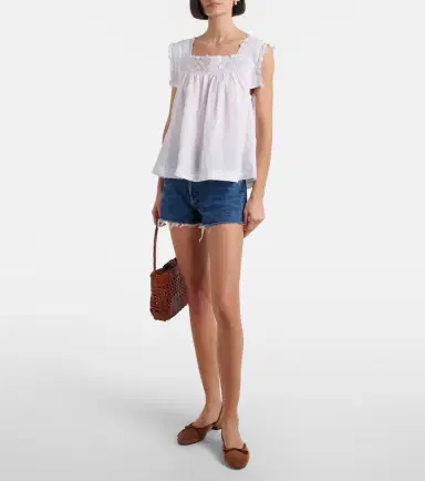 DÔEN Dôen Aphra lace-trimmed ramie top | Thumbnail 3
