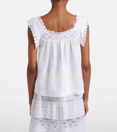 DÔEN Dôen Aphra lace-trimmed ramie top | Thumbnail 4