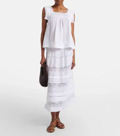 DÔEN Dôen Aphra lace-trimmed ramie top | Thumbnail 5