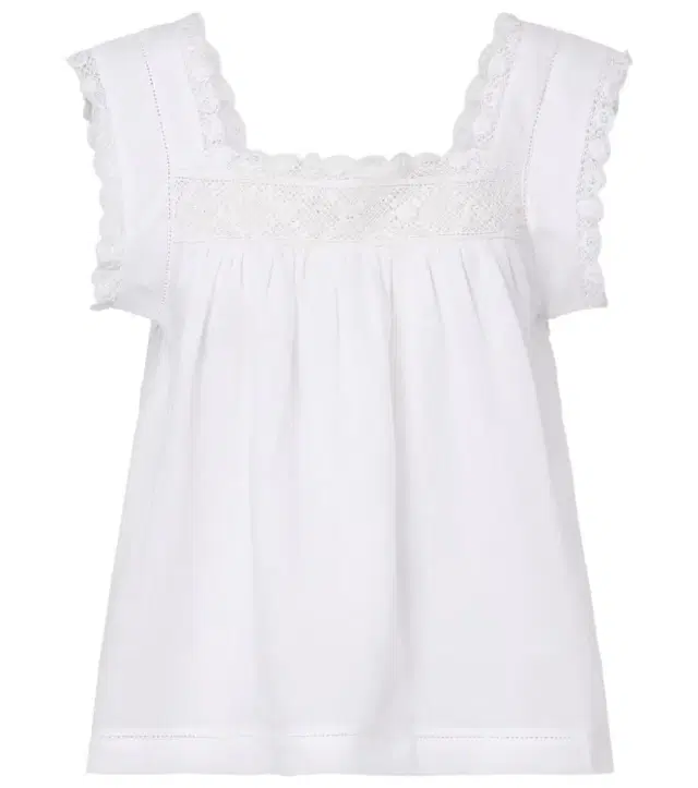 Doen Dôen Aphra lace-trimmed ramie top