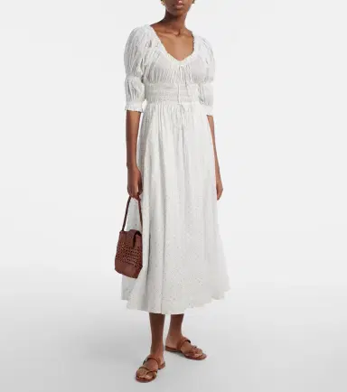 Doen Dôen Ischia gathered polka-dot cotton midi dress | Thumbnail 3 Doen Dôen Ischia gathered polka-dot cotton midi dress | Thumbnail 3
