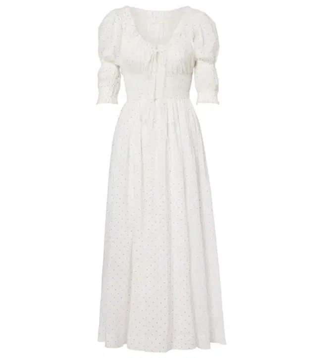Dôen Ischia gathered polka-dot cotton midi dress
