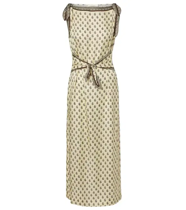 Dôen Amorette paisley silk-blend midi dress