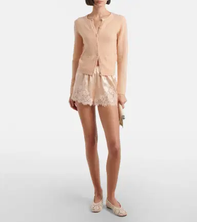 DÔEN Dôen Iona lace-trimmed silk shorts | Thumbnail 4
