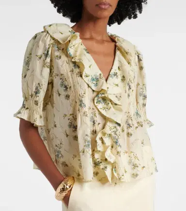 DÔEN Dôen Henri floral cotton voile top | Thumbnail 4