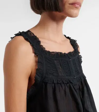 DÔEN Dôen Fidella lace-trimmed cotton top | Thumbnail 3