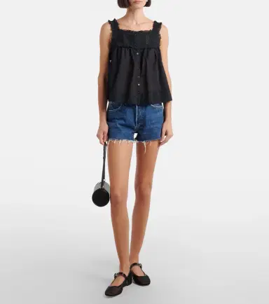 DÔEN Dôen Fidella lace-trimmed cotton top | Thumbnail 5