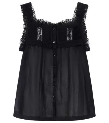 DÔEN Dôen Fidella lace-trimmed cotton top | Thumbnail 1