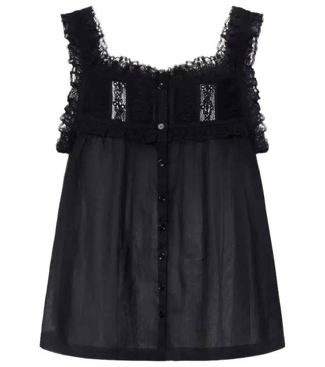 Doen Dôen Fidella lace-trimmed cotton top