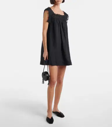 DÔEN Dôen Almadia lace-trimmed ramie minidress | Thumbnail 2