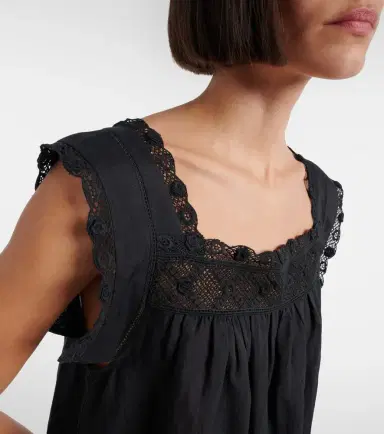 DÔEN Dôen Almadia lace-trimmed ramie minidress | Thumbnail 5