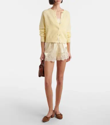 DÔEN Dôen Iona lace-trimmed silk shorts | Thumbnail 3