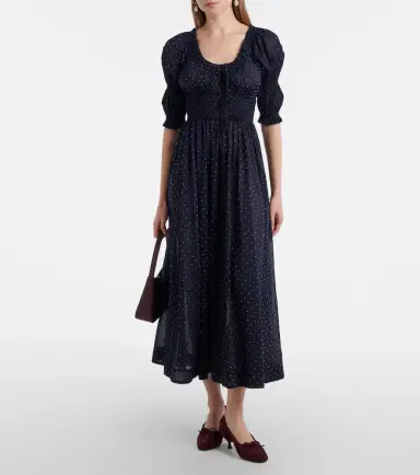 Doen Dôen Ischia gathered polka-dot cotton midi dress | Thumbnail 4 Doen Dôen Ischia gathered polka-dot cotton midi dress | Thumbnail 4