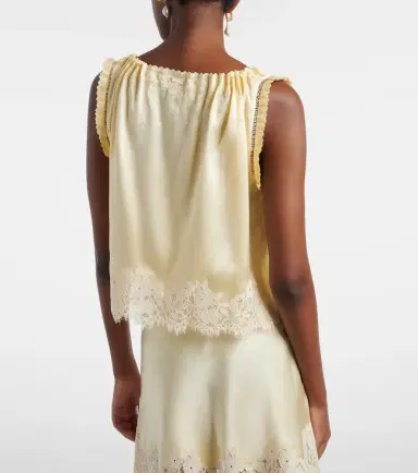 DÔEN Dôen Toulouse lace-trimmed embroidered silk top | Thumbnail 2 DÔEN Dôen Toulouse lace-trimmed embroidered silk top | Thumbnail 2