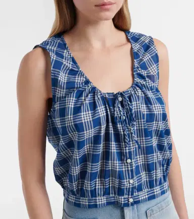 Doen Dôen Theo checked cotton top | Thumbnail 4