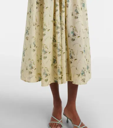 Doen Dôen Ashlynn gathered floral cotton midi dress | Thumbnail 2