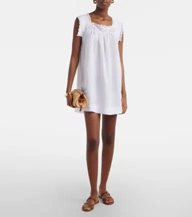DÔEN Dôen Almadia lace-trimmed ramie minidress | Thumbnail 2