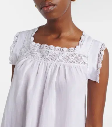 DÔEN Dôen Almadia lace-trimmed ramie minidress | Thumbnail 5