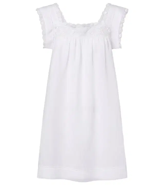Dôen Almadia lace-trimmed ramie minidress