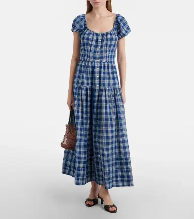 DÔEN Dôen Valenne checked cotton midi dress | Thumbnail 3