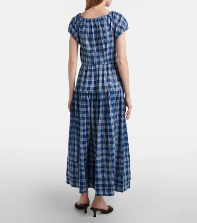 DÔEN Dôen Valenne checked cotton midi dress | Thumbnail 4