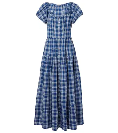 DÔEN Dôen Valenne checked cotton midi dress | Thumbnail 1