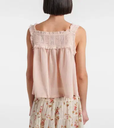 DÔEN Dôen Fidella lace-trimmed cotton top | Thumbnail 3 DÔEN Dôen Fidella lace-trimmed cotton top | Thumbnail 3