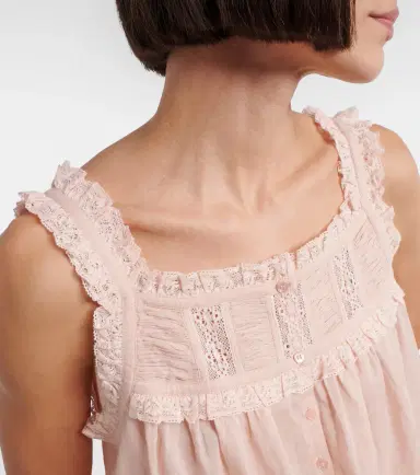 DÔEN Dôen Fidella lace-trimmed cotton top | Thumbnail 4 DÔEN Dôen Fidella lace-trimmed cotton top | Thumbnail 4
