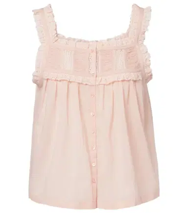 DÔEN Dôen Fidella lace-trimmed cotton top | Thumbnail 1 DÔEN Dôen Fidella lace-trimmed cotton top | Thumbnail 1