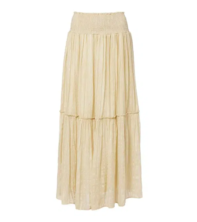 Xu Zhi Gathered striped silk-blend maxi skirt