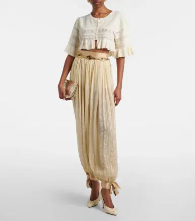 Xu Zhi Cropped open-knit ruffled cardigan | Thumbnail 3