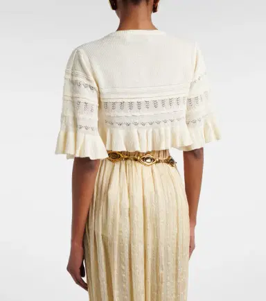 Xu Zhi Cropped open-knit ruffled cardigan | Thumbnail 5