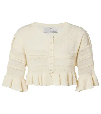 Xu Zhi Cropped open-knit ruffled cardigan | Thumbnail 1
