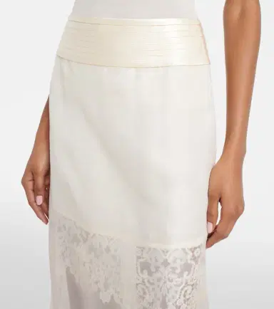 Xu Zhi Lace-trimmed midi skirt | Thumbnail 2