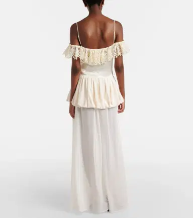 Xu Zhi Lace-trimmed peplum maxi dress | Thumbnail 3 Xu Zhi Lace-trimmed peplum maxi dress | Thumbnail 3