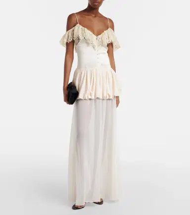 Xu Zhi Lace-trimmed peplum maxi dress | Thumbnail 6 Xu Zhi Lace-trimmed peplum maxi dress | Thumbnail 6