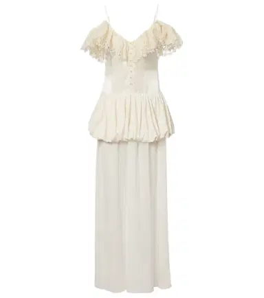 Xu Zhi Lace-trimmed peplum maxi dress | Thumbnail 1 Xu Zhi Lace-trimmed peplum maxi dress | Thumbnail 1