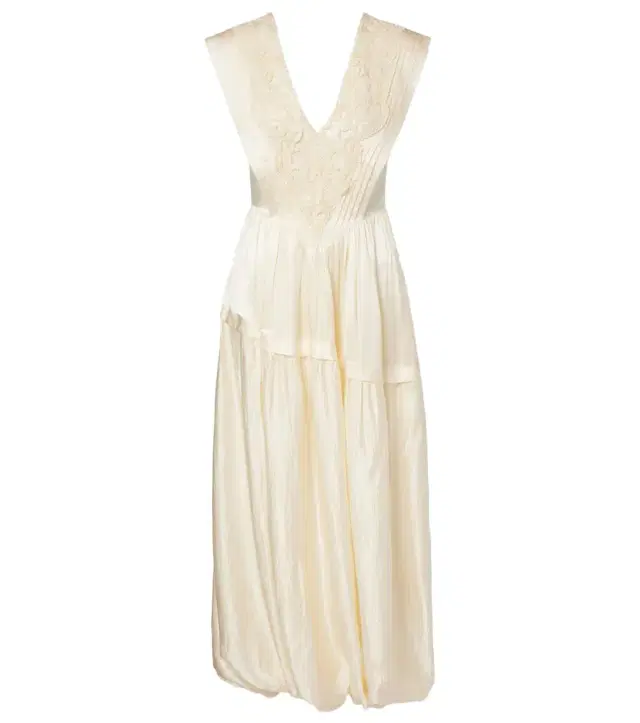 Lace-trimmed maxi dress