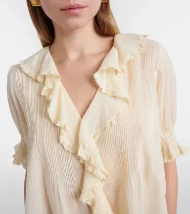 DÔEN Dôen Henri ruffled cotton blouse | Thumbnail 2