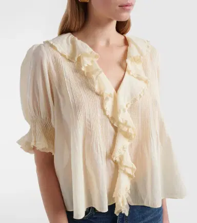 DÔEN Dôen Henri ruffled cotton blouse | Thumbnail 3