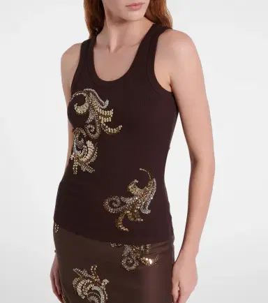 Xu Zhi Ribbed-knit sequined tank top | Thumbnail 2