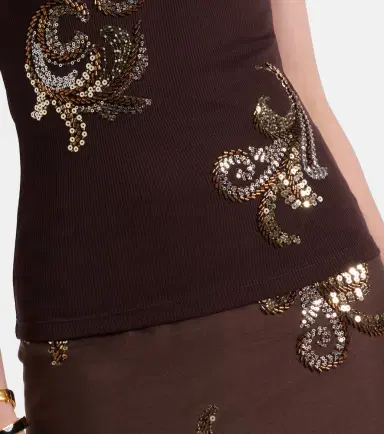 Xu Zhi Ribbed-knit sequined tank top | Thumbnail 6