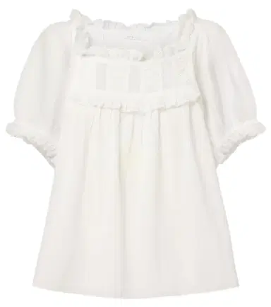 DÔEN Dôen Frances lace-trimmed cotton-blend top | Thumbnail 1